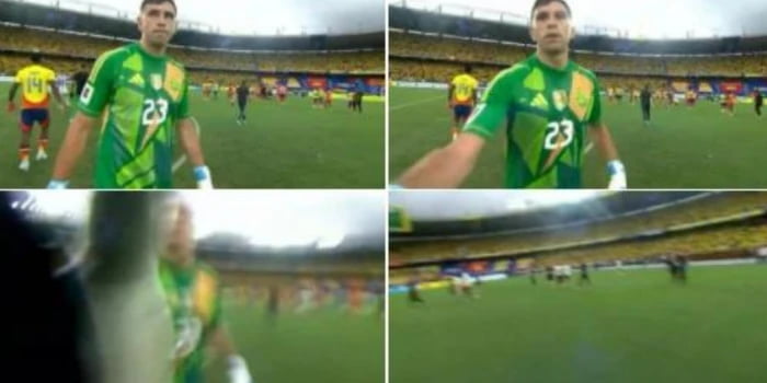 FIFA anunció la sanción a Dibu Martínez por agredir a camarógrafo colombiano